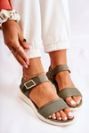 Women's Comfortable Sandals With Velcro Green Sidney