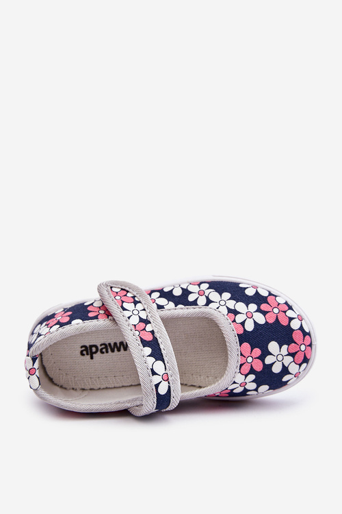 Children's ballerinas in flowers navy blue-Grey Noah