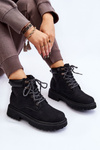 Women's Insulated Trapper Boots Lace Up Black Halfway