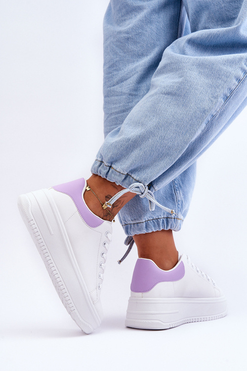 Women's Classic Sports Shoes White-Purple Night Trip