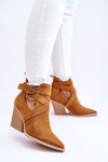 Women's Suede Cowboy Boots Camel Dennise