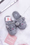 Women's Slippers SOXO Mice with Ears Grey