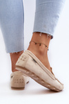 Women's Beige Faux Suede Moccasins Amrutia