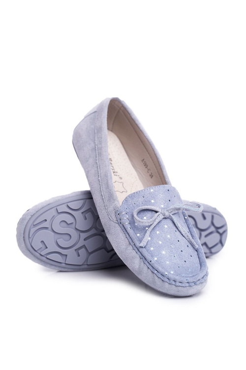 Women's Suede Moccasins S.Barski A199 Blue