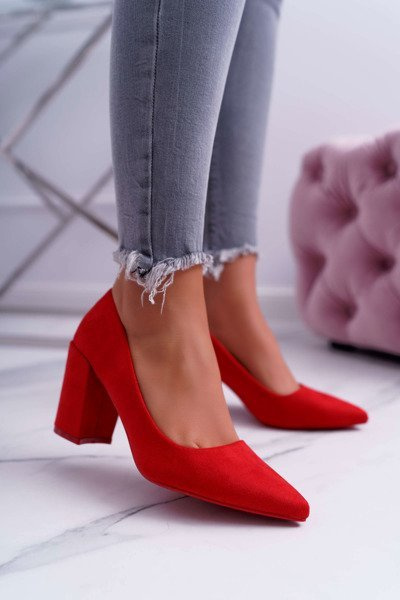 Women's Stiletto Sandals Suede Red Neshka