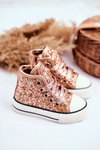 Children's Sneakers With Glitter Gold Ally