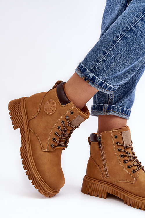 Leather Lined Fur-Lined Boots Trapper Camel Felizia