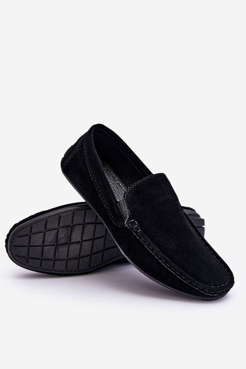 Men's Classic Suede Loafers Black Felixo
