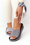 Wedge Slippers Vinceza 21-17113 Grey Plaid