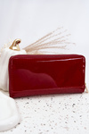 Lacquered Women's Wallet Made of Eco Leather Red Phelina