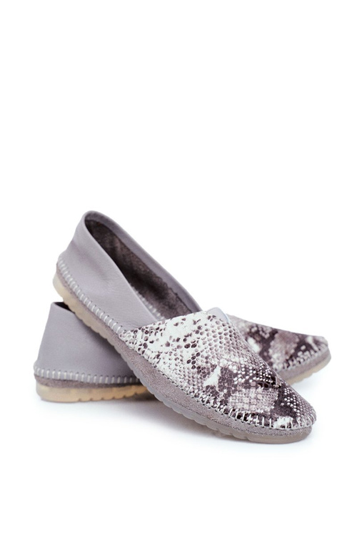 Women's ballerinas Maciejka Leather Grey 01930-66/00-0