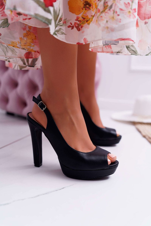 Platform Heeled Women's Sandals Black Lorajn