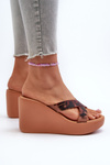 Damskie Klapki Na Koturnie Brązowe 83520 Ipanema High Fashion Slide Fem