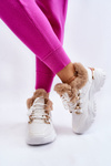Women's Insulated Sports Boots Lace-Up White Kerberos