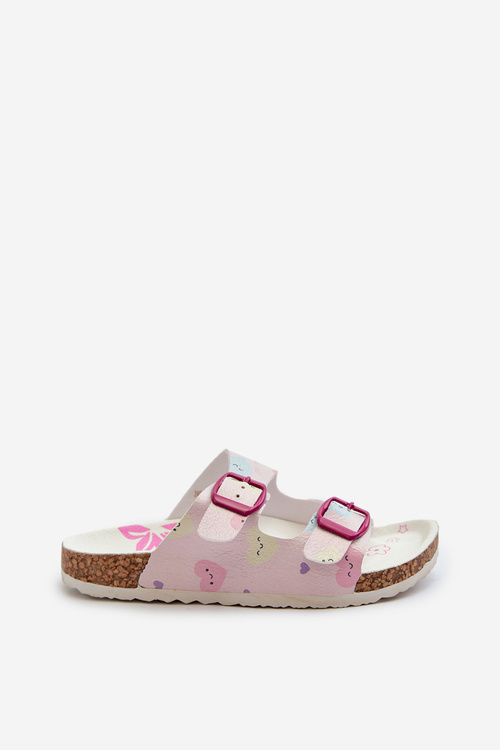 Children's Sandals With Buckles In Hearts Pink Abiding