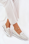 Women's Moccasins Made Of Eco Leather Silver Bralithia