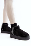 Women's Snow Boots On Platform Lined Black Lomessa