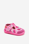 Slippers Milami Children's Elastic With Velcro In Strawberries Pink Ambette