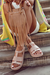 Leather Sandals On Platform Light Pink Tessy