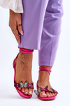 Women's Sandals With Decorative Butterflies Fuchsia Jeane