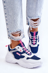 Women's Light Sports Shoes Big Star LL274376 White and Navy