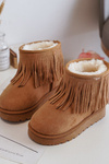 Children's Snow Boots with Decorative Fringes Camel Nimia