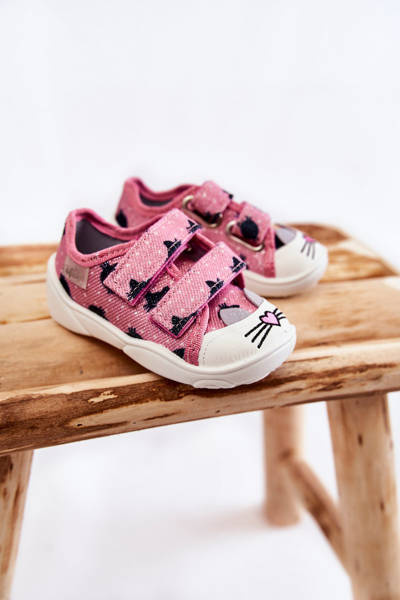 Tenisówki Dziecięce Kotki Różowe Befado 907P150