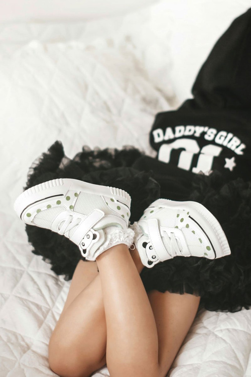 Children's Sport Shoes With Panda White-Green Chico