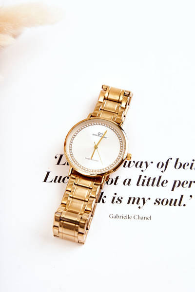 Zegarek Damski Stalowy Cyrkonie Złoty Giorgio & Dario