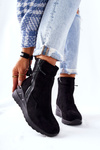 Boots On Heels Suede Black Athelaine