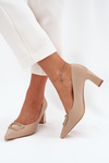 Heels With Decorative Buckle Nude Seriva