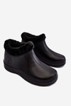 Women's Slip-On Warm Rain Boots Black Izera