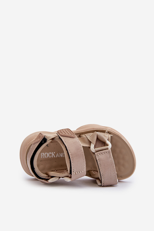 Children's Sandals with Velcro Fastening Beige Orretta