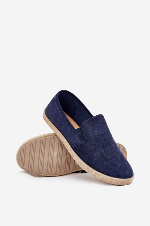 Men's espadrille sneakers made of eco suede navy Lunaria