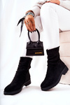 High-top suede creased boots Black Trishia