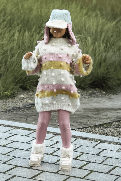 Children's Warm Lace-up Snow Boots Asija Beige