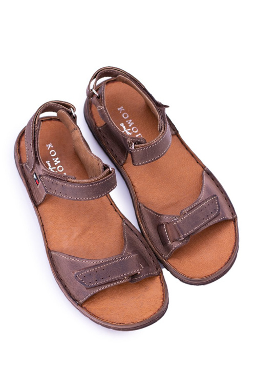 Leather Brown Men's Hilfig Velcro Sandals