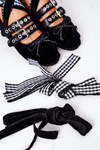 Lace-up Velor Ballerinas Lu Boo Black