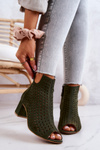 Suede Openwork Boots Maciejka 05420-09 Green