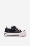 Girls Sneakers With Gold Clip Bear Black Solena