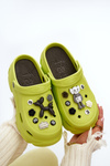 Foam Women's Lightweight Flip Flops on Chunky Sole Lime Matirra