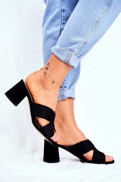 Women's Slides On High Heel Black Guest