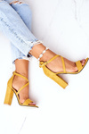 Suede High Heel Sandals Yellow Dance With Me