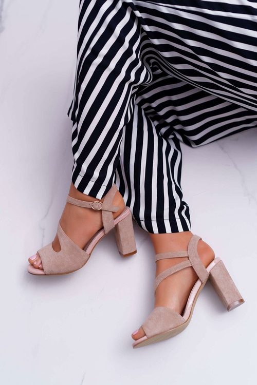 Women's Stiletto Sandals Sergio Leone SK868 Suede Beige Mersi