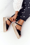 Sandals On A Braided Platform Black Megara