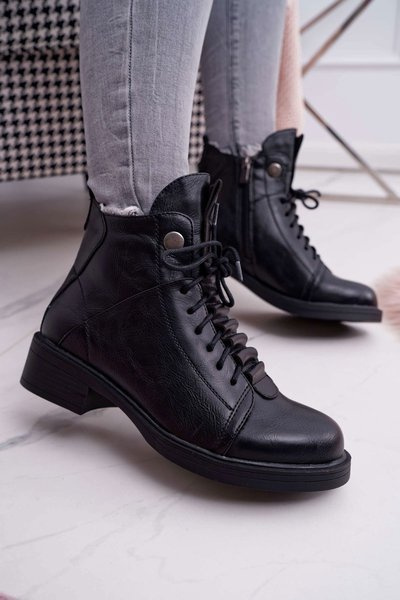 Women's Flat Heel Boots Heated Black Livin