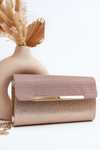 Envelope Clutch Bag with Chain Pink Gold Onelia