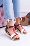 Women's Flat Profiled Sandals 8SD35-0306 Colorful Dubi