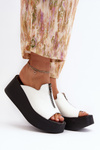 Zazoo 2916 Women's Slides on Chunky Platform with Zipper White