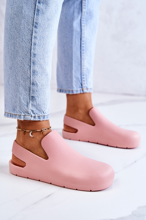 Fashionable Rubber Clogs Pink Meriko